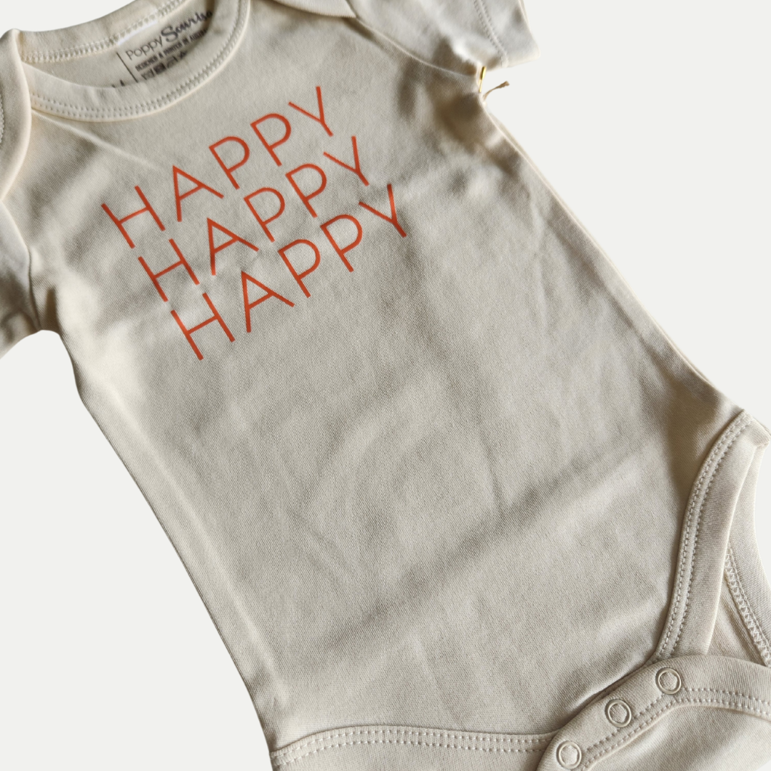 ORGANIC ONESIE | HAPPY | NATURAL