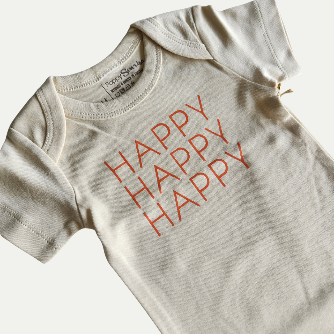 ORGANIC ONESIE | HAPPY | NATURAL
