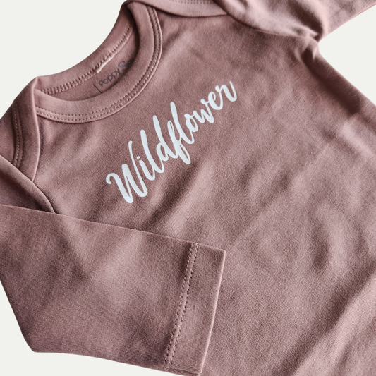 ORGANIC ONESIE | WILDFLOWER | DUSTY PLUM