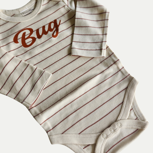 ORGANIC ONESIE | BUG | GINGER STRIPE