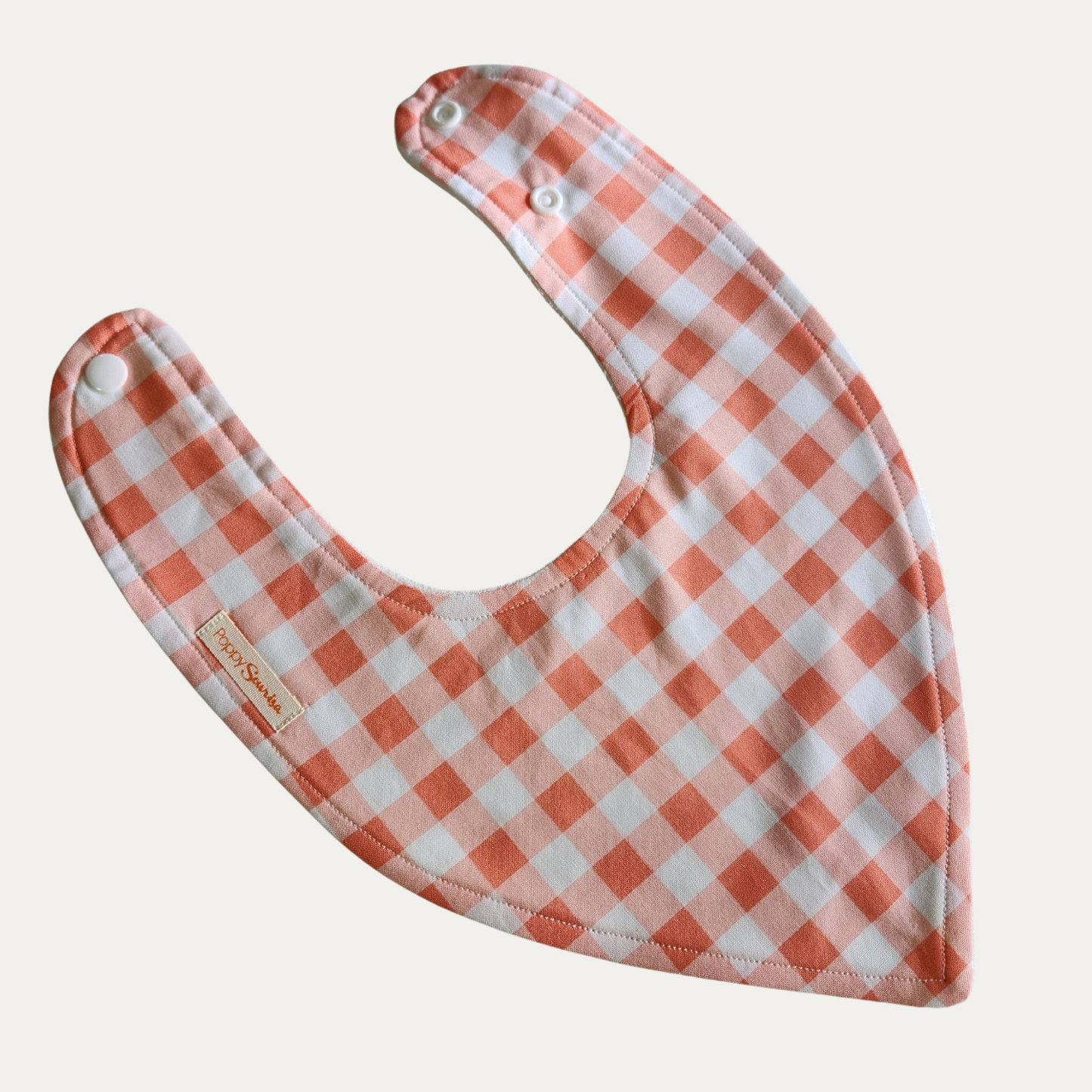 DRIBBLE BIB | CORAL GINGHAM