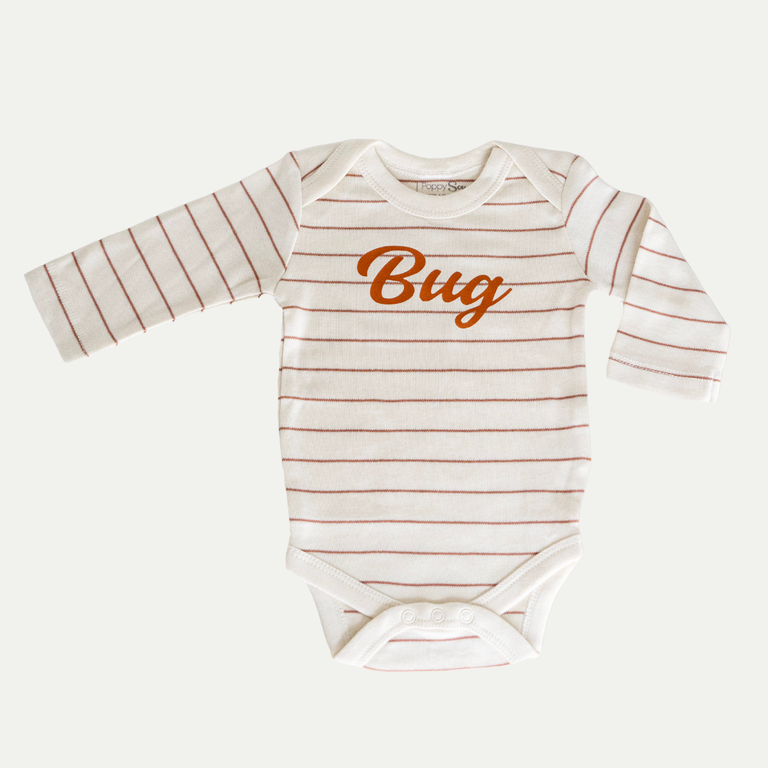 ORGANIC ONESIE | BUG | GINGER STRIPE