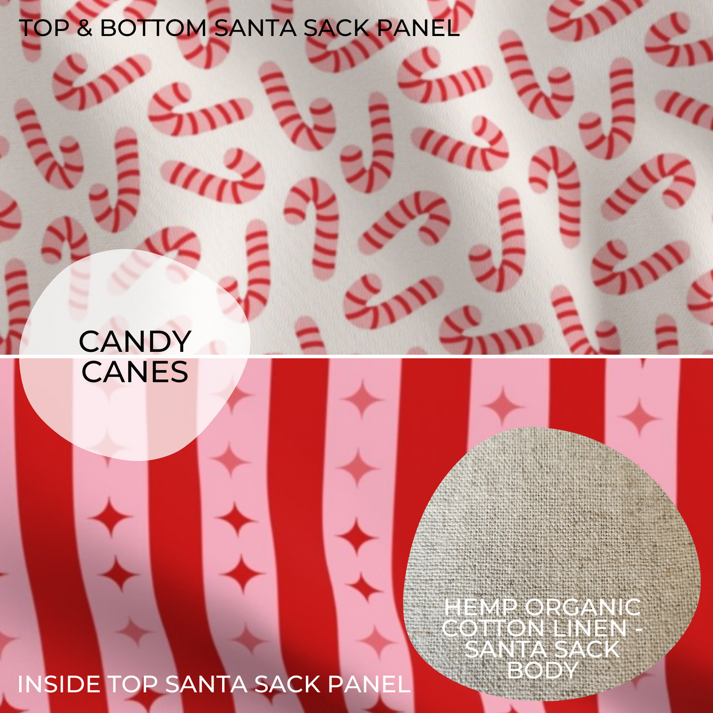 CANDY CANES | PERSONALISED | SANTA SACK