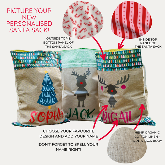 CANDY CANES | PERSONALISED | SANTA SACK