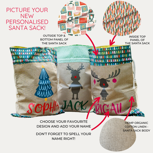 DEAR SANTA | PERSONALISED | SANTA SACK