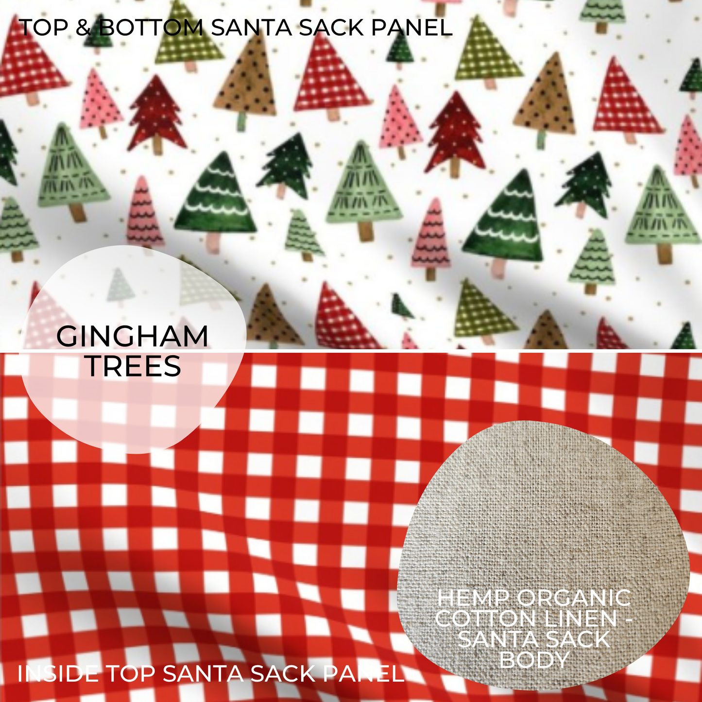GINGHAM TREES | PERSONALISED | SANTA SACK