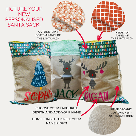 JOLLY SANTA | PERSONALISED | SANTA SACK