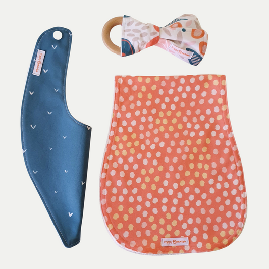 PEACOCK BLUE LOVEHEARTS | DRIBBLE BIB