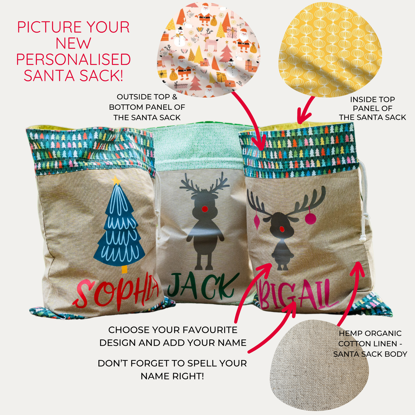 NORTH POLE | PERSONALISED | SANTA SACK