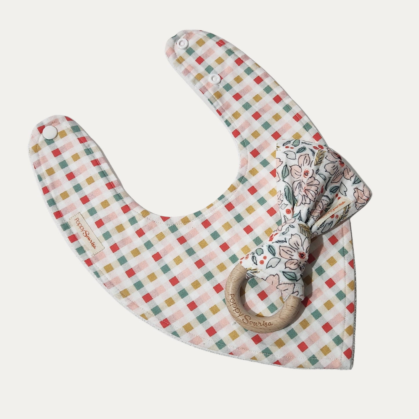 CHRISTMAS FLORAL + TARTAN | MINI PACK | DRIBBLE BIB + RATTLE