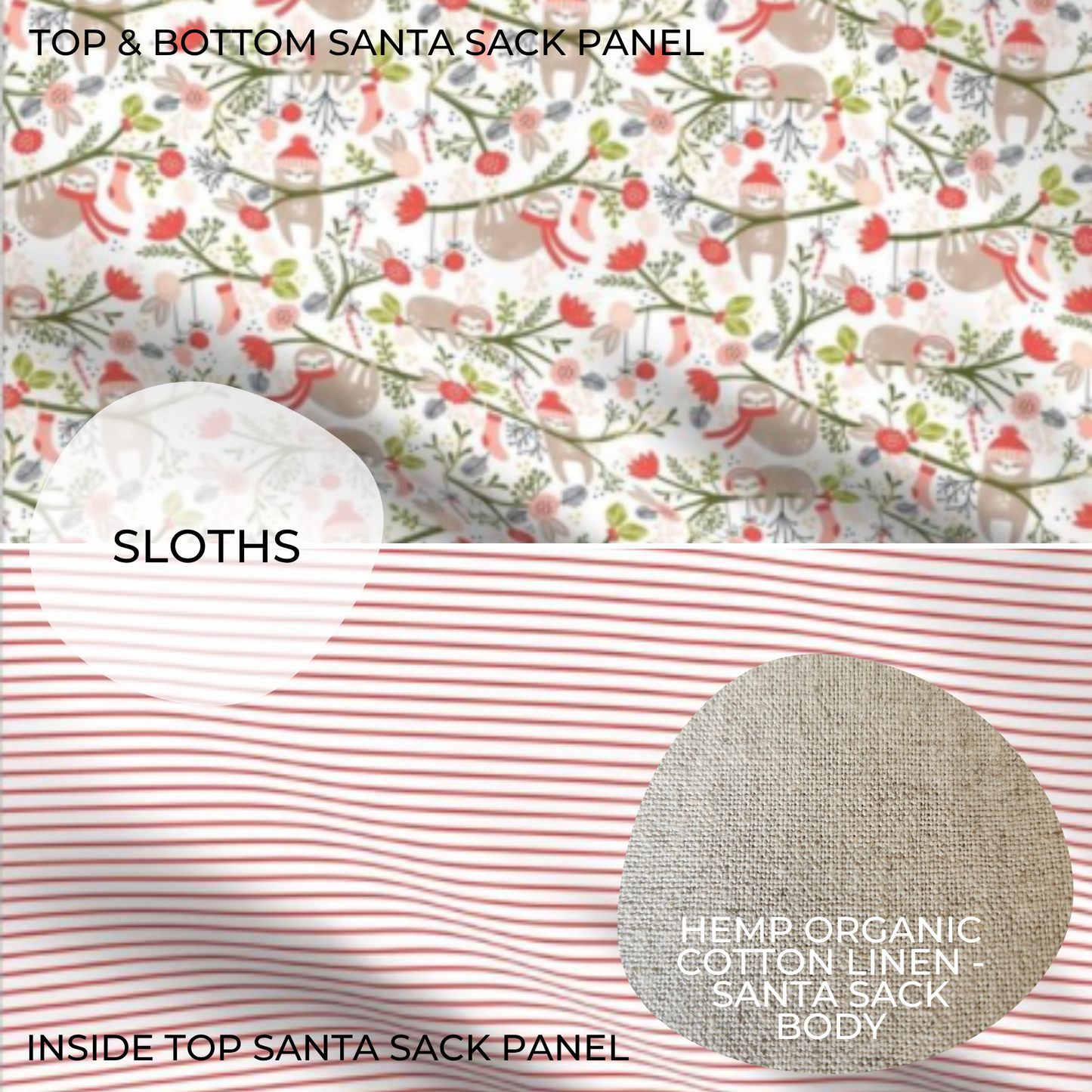 SLOTHS | PERSONALISED | SANTA SACK