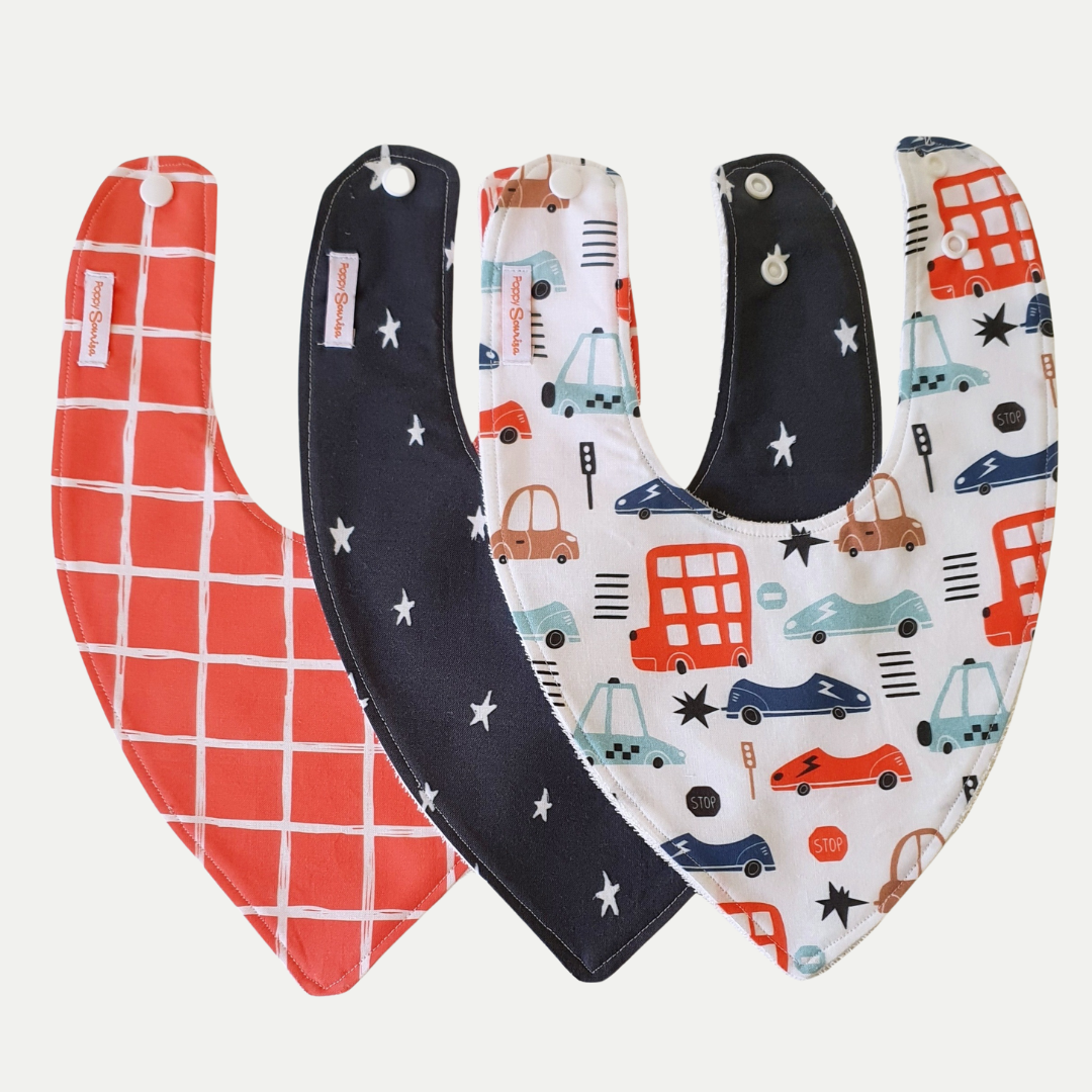 CITY CARS | DRIBBLE BIB BUNDLE | PACK OF 3