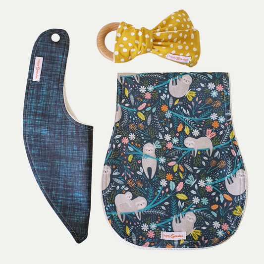 TEAL LINEN | DRIBBLE BIB