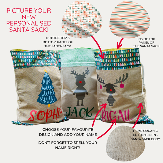 HO HO HO | PERSONALISED | SANTA SACK