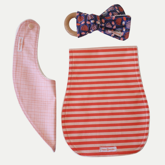 PINK CROSS HATCH | DRIBBLE BIB