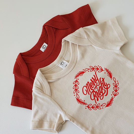 MERRY + BRIGHT | ORGANIC ONESIE | NATURAL