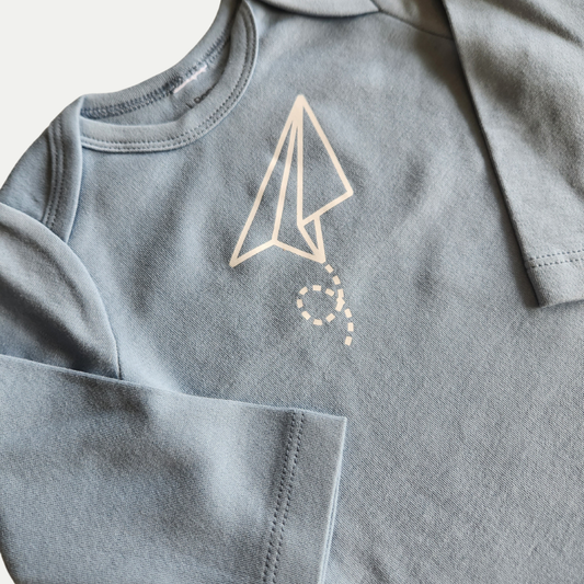 ORGANIC ONESIE | PAPER PLANE | BLUE