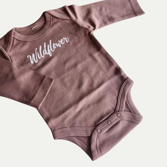 ORGANIC ONESIE | WILDFLOWER | DUSTY PLUM