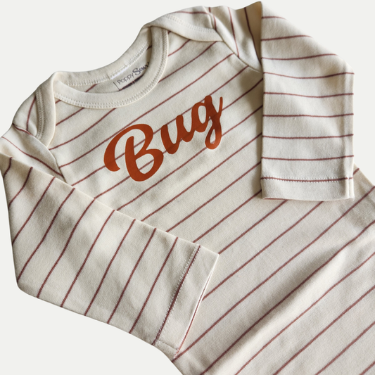 ORGANIC ONESIE | BUG | GINGER STRIPE