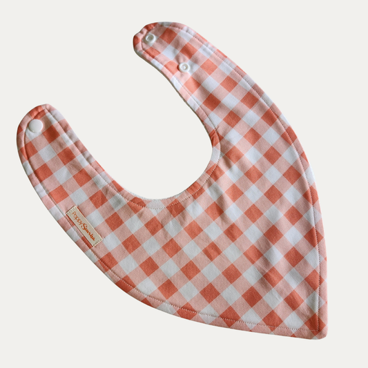 DRIBBLE BIB | CORAL GINGHAM