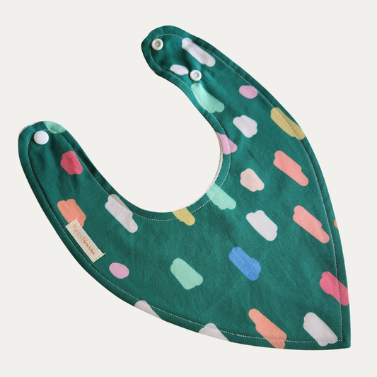 DRIBBLE BIB | GREEN PAINT STROKES