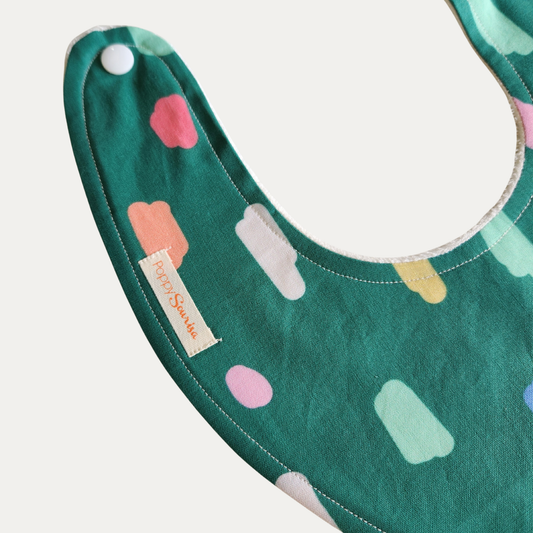 DRIBBLE BIB | GREEN PAINT STROKES