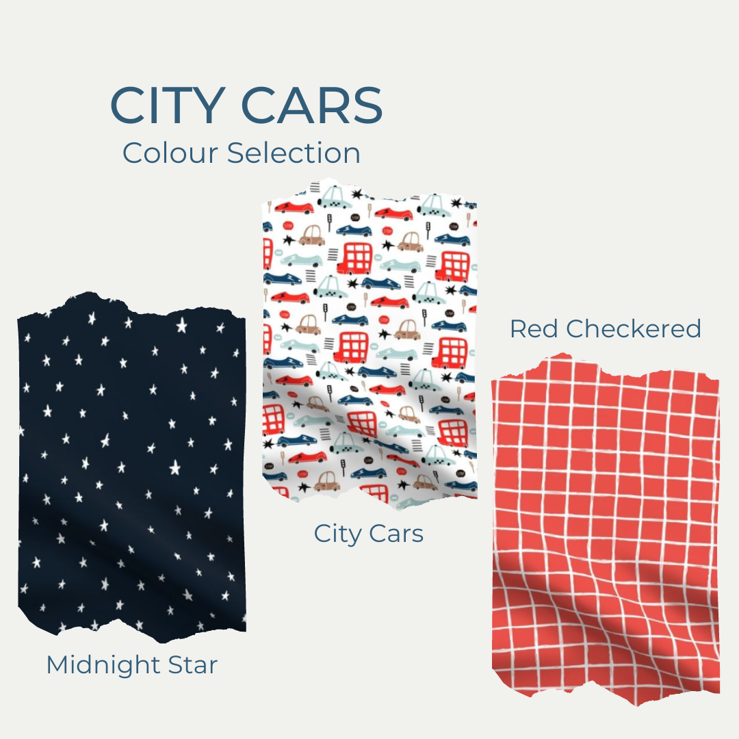 NEWBORN PACK | CITY CARS | BIB BURP CLOTH RATTLE