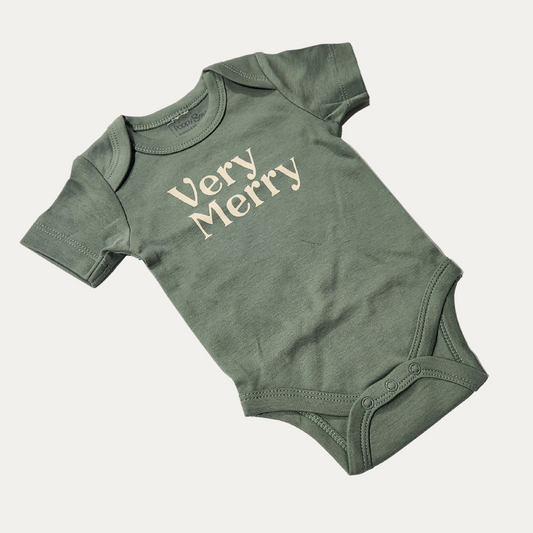 VERY MERRY | ORGANIC ONESIE | THYME