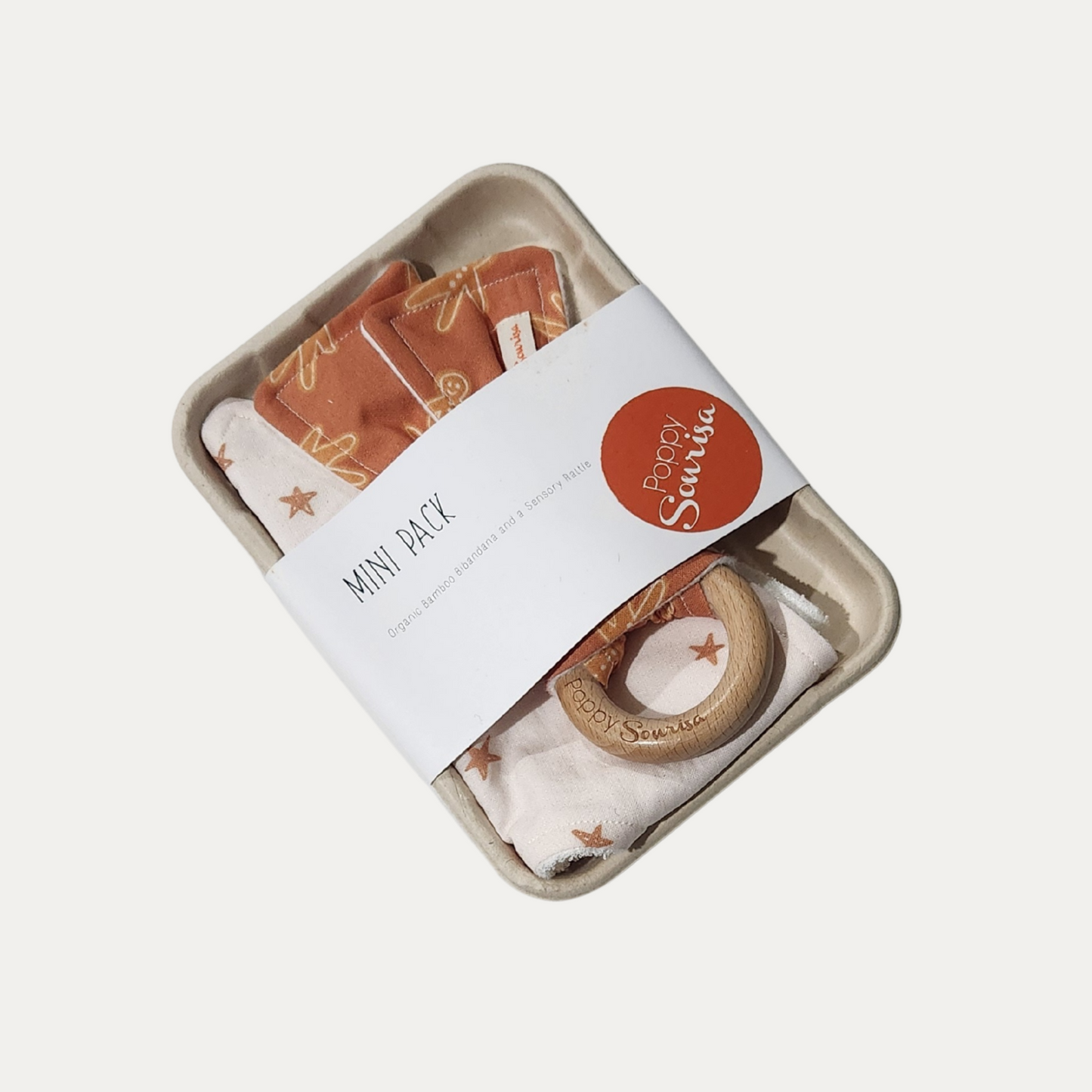 CHRISTMAS STARS + GINGERBREAD | MINI PACK | DRIBBLE BIB + RATTLE