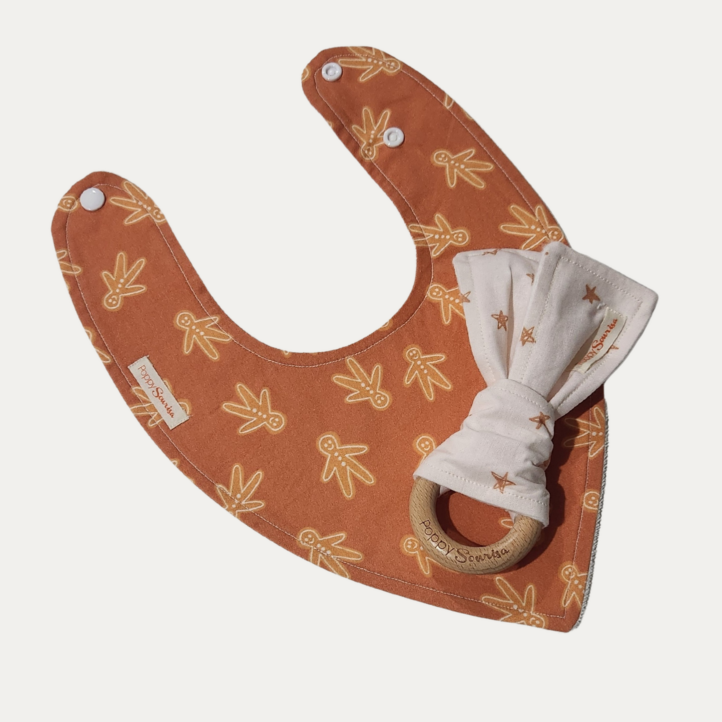 CHRISTMAS STARS + GINGERBREAD | MINI PACK | DRIBBLE BIB + RATTLE
