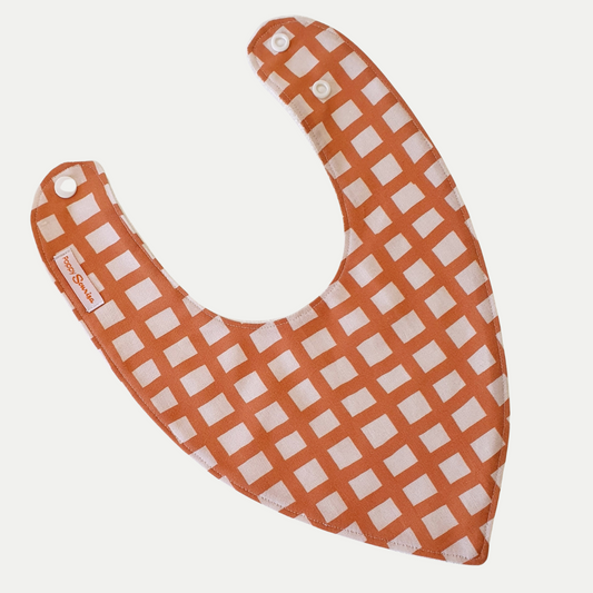 BURNT ORANGE GRID | DRIBBLE BIB