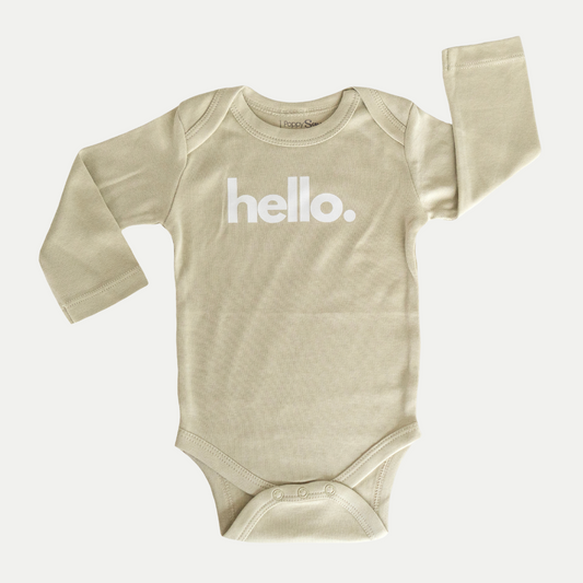 ORGANIC ONESIE | HELLO. | SAGE