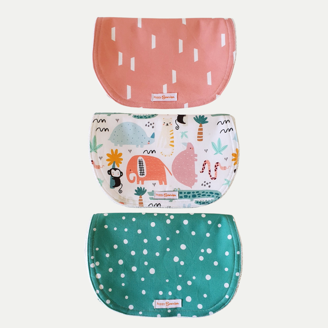 BURP CLOTH [BURPIE] BUNDLE | ON SAFARI | 3 PACK