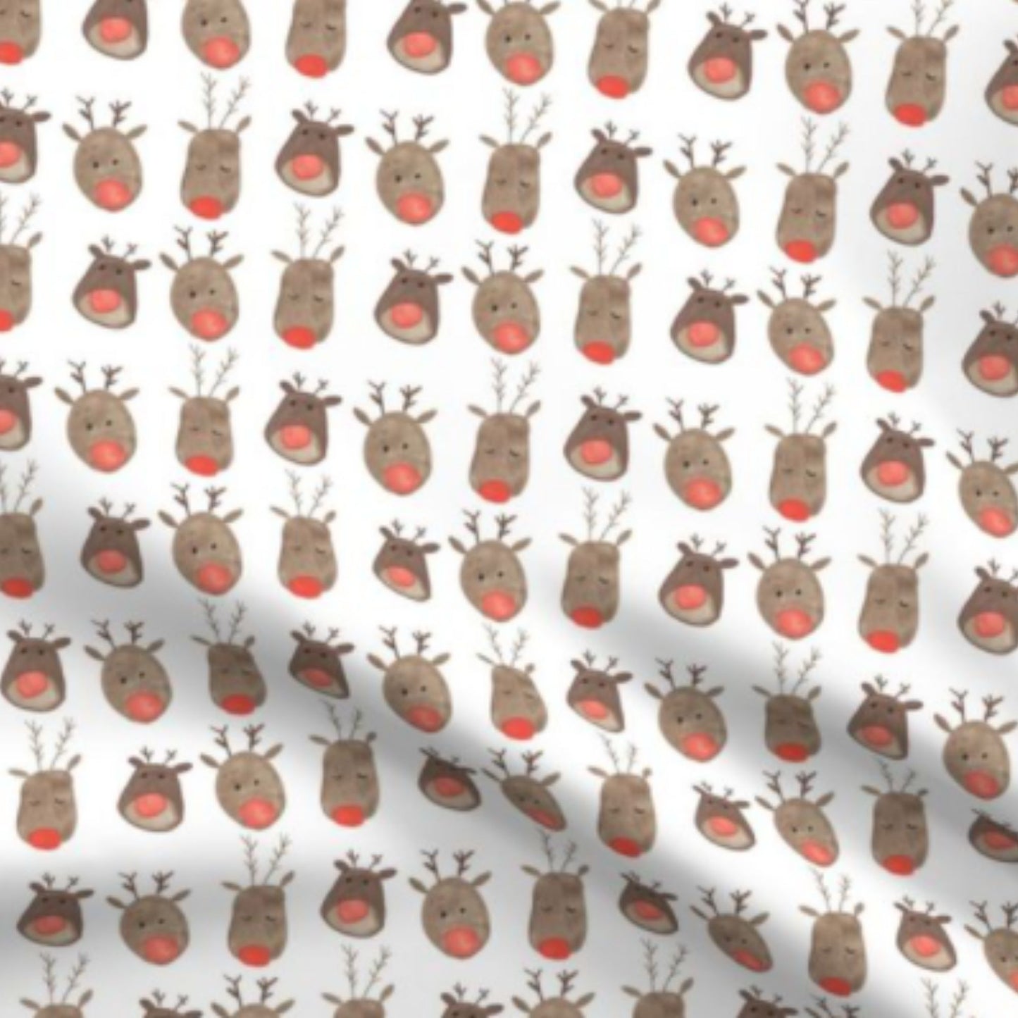 Close-up of the Reindeer Herd Christmas print for the personalised Classic Linen Santa Sack