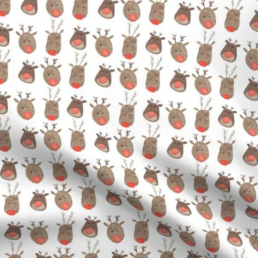 Close-up of the Reindeer Herd Christmas print for the personalised Classic Linen Santa Sack