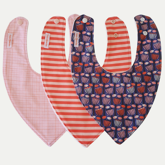 DRIBBLE BIB BUNDLE | SCANDI FLORAL | PACK OF 3