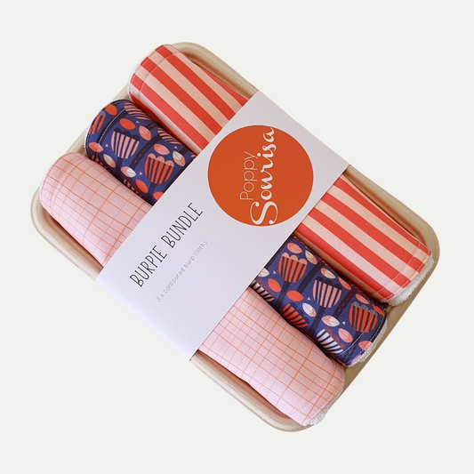 BURP CLOTH [BURPIE] BUNDLE | SCANDI FLORAL | 3 PACK